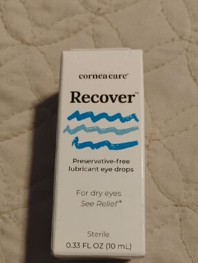 Recover Preservative-Free Lubricant Eye Drops — White with Blue Accent~NWT